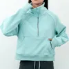 Sweat-shirts pour femmes, veste entonnoir à demi-fermeture éclair, vêtements de sport, tenues de yoga épaisses en automne et en hiver, manteau de course sur piste d'entraînement avec poches, polaires d'extérieur, trous pour les pouces