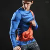 Мужские рубашки бодибилдинга быстрое сушка сжатие мужчины аниме 3D с длинным рукавом с длинным рукавом Goku Cosplay Tops Tops мужская одежда