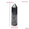 Kunst- en ambachten decoratie Craftss Natural Hematite Crystal Point Healing Stone Obelisk Pyrite Beautif ornament voor Home Decor Energ Dhnml