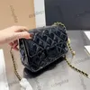 أكياس CC الفاخرة العلامة التجارية الكتف النسائية عبر الجسم الكلاسيكي Mini Flap Bag Bag Square Leather Leath