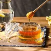 Contenitori per la conservazione degli alimenti Contenitori per la conservazione degli alimenti Bottiglia di miele in vetro a forma di nido d'ape con mestolo per miele Barattolo di vetro trasparente Barattolo di sciroppo Barattolo di miele 221202