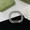 Homens Designer Pulseira Moda Correntes Prata Aço Inoxidável Mulher Pulseiras Largas Com Letra Bracciale Uomo Homem Jóias Mão Chain1437871