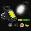 Portable Mini Work Light LED Camping Lights Flashlight Glare COB Keychain Light USB Charging Emergency Lamps Strong Magnetic