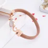 New Sweet Heart Cuff Bangles For Girls Stainless Steel Gold Plating Luxury Wristband Wedding Women Love Jewelry