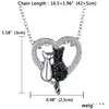 Pendant Necklaces Fashion Jewelry Cats Heart Pendant Necklace Rhinstone Lovers Drop Delivery Necklaces Pendants Dhk1S