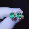 Stud Earrings KJJEAXCMY Fine Jewelry 925 Silver Natural Emerald Girl Vintage Selling Ear Support Test Chinese Style