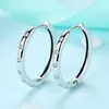 Women Mens Authentic Sterling Silver Hoop Earring For Rose Gold CZ Diamond Circle Hip Hop Jewelry Girlfriend Gift Earrings with Original Box7985810