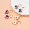 3 par/set Cute Acrylic Hollow Heart Hoop örhängen Huggie för kvinnor Girls Gold Color Drop Earring Fashion Statement Bijoux