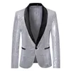 Costumes pour hommes Blazers Sequin Man One Bouton Costume Veste Élégante Fête Dîner Discothèque Manteau De Mariage Vêtements De Scène Pour Chanteurs Hommes 221201