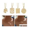 Pendant Necklaces Fashion Dragon Pendant Necklaces For Women Gold Color Rose Choker Necklace Mascot Ornaments Jewelry Gift Drop Deli Dhxzo