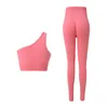 Active Sets WAREBALL Seamless Yoga Set Sport Outfit For Woman One Shoulder Bra High Waist Leggings Suit Fitness Running Workout Clothes