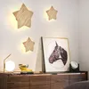 Wall Lamp Creative Pentagram Style LED Light Nordic Solid Wood Eclipse For Living Room Fixtures Bedroom Children Cafe