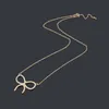 Designer bow necklace female stainless steel couple gold chain pendant single pearl luxury jewelry gift girlfriend whole with 8673231