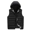 Men's Vests Autumn Winter Vest Men Outdoor Casual Hooded Windbreaker Cotton Padded Mens Vests Sleeveless Jacket Outerwear Plus Size 4XL8XL 221202