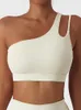Strój jogi svokor ukośny na jednym ramię sporty bra szokujący Piękny tył bielizna nieregularne ramię kamizelka fitness na zewnątrz