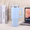 Bouteilles d'eau 40 oz thermos thermos en acier inoxydable avec poignée vide café gobelet tasse portable à double couche