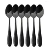 Dinnerware Sets 6Pcs Gold Dinner Spoon Cutlery Flatware 304 Stainless Steel Mirror 5 Color Kitchen Tableware Silverware