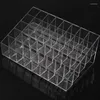 Förvaringslådor Trapezoid Clear Makeup Display 40 Gitter Lipstick Stand Case Cosmetic Organizer Holder Box Hög kvalitet