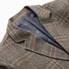 Men's Suits Blazers Fashion Casual Boutique Plaid Wool Suit Coat / Slim Fit Business Dress Jacket 221201