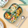 Lunchboxen, modische Mikrowelle für Kinder, Schule, Kunststoff-Lebensmittelbehälter, auslaufsicher, Bento mit Fach, 221202