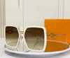 Cyc lone Metal Square Sunglasses White Gold Brown Shaded Sunglass Women Fashion Sunnies Shades UV400 Eyewear with Box