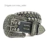 2022 Ceinture de créateur Bb Simon Strass Ceinture Taille Gun Couleur Perles Brillant Incorporation Pure Fait Main Tendance Personnalisée Dark Miss Vendeur