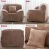 Chair Covers Velvet Plush Thicken Sofa CoverS For Living Room L Shaped Corner Elastic Slipcover Sectional Stretch Couch With Armrest 221202