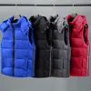 Men's Vests Plus Size M8XL Mens Winter Thick Vest Casual Solid Color Warm Sleeveless Jackets Male Oversize Cotton Waistcoat Hooded 221202