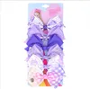 186 Kleur 5 inch Haar Bow Girl kleurrijke afdrukken Haren Accessoires Rainbow Unicorn Child Unicorn Party Kerstcadeau Clipper