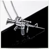 Punk Necklace Pendant Stainless Steel Machine Gun Ancient Silver Hip Hop Necklaces Fashion Fine Jewelry for Women Men Gift Will and Sandy