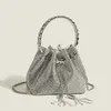 HBP Shinning Diamond Women Bucket Bagsb 숄더백 2023 드로우 스트링 핸드백 패션 겨드랑이 지갑 고급 토트 블링 클래식 패션 반짝이는 핸드백 문자열