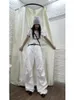 Spodnie damskie capris tawaaiw damski vintage biały ładunek wysokim talii dżinsy na nogi w lupgy swobodne modne mody MISKIE POICKETY MOM HIP HOP Streetwear 221202