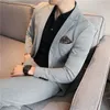 Abiti da uomo Blazer Giacca Pantaloni Moda Uomo Alta qualità Prezzo basso Affari Matrimonio Sposo Pantaloni di colore puro 2 pezzi Set 221201