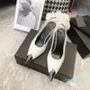 Women Dress Shoes High Heels Sandals Lady Leather Shoes Luxury Designer Metal Pointed Toes 021