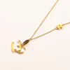 Stämpel halsband lyxiga mode choker halsband designer guld pläterad legering brev hänge halsband för kvinnor bröllop smycken259k