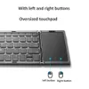 Foldable Bluetooth Keyboard Rechargable Portable Mini USB Wireless Keyboard with Touchpad Mouse for Android PC Tablet 3 Device Sync