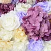 Dekorativa blommor Vit Silk Rose Flower Wall Artificial Wedding Baby Show Christmas Party Home Pography Bakgrund Dekor