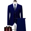 Abiti da uomo Blazer da uomo Business Stripe Slim Fit Smoking da sposo da sposa Blazer 2 3 pezzi Set Prom Suit Jacket Pantaloni Vest M-6XL Cappotto Pantaloni 221201