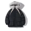 Men's Down Parkas Men Winter Jacket Warm Waterproof Hooded with Fur Jackets Fashion Mens Women MidLength Parka Fur Collar Coats Male Clothes 221202