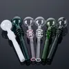 Straight Tube Pipe Pyrex Glass Oil Burner Pipes Small Spoon Hand Pipes Tobacco Heady Smoking Accessories Mutil Colors SW39 Wholesale