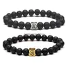 Charm Armbänder 8mm Schwarz Lava Stein Ätherisches Öl Diffusor Perlen Armband Quadrat Om Frauen Männer Mode Yoga Buddha Armbänder Schmuck Dhcej