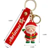 Party Favor Cartoon Cute Santa Claus Key Chain Soft Rubber Doll Car Key Ring Pendant Fashion Bag Ornament Accessori Keychain Christmas Gift SN394