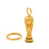 Anahtar Yüzük Toptan Fiyat Futbol Kupası Brezilya Dünya Kupası Anahtarlık Altın Renk Bakır Futbol 221202