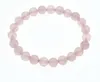 Strand Natural Pink Crystal 8mm stretch armband Dames Elegante sieraden