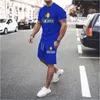 Herrespår Summer Men Set Tracksuit T Shirt Clothing Fashion France Ricard Soild Color Suit Man Man Vintage Short Outfits