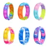 200pcs Party Favor Silikonowe pop -Bransoletka Dekompresja Zabawki Fidget Pops Push Finger Breyband Proste Dimple Austim Relief Press Prezenty dla dzieci