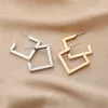 Retro minimalistyczne kwadratowe kolczyki Nieregularne kolczyki obręcze Wyolbrzymione fajne kolczyki modne dla kobiet akcesoria