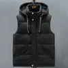 Men's Vests Plus Size S8XL Autumn Winter Men Thick Vest Hooded Brand Cotton Padded Sleeveless Jackets Man Warm Men's Clothing 221202