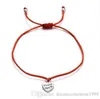 20pcs/lot شكرًا لك Heart Charms Pracelet للعشاق المحظوظ Red String Gift Diy Jewelry DIY