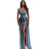 2023 Elegant Off Shoulder Prom Dress A Line Backless Sexy Crystal Split Side High Sexy avondjurken BC10944 GB1202X3